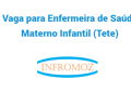 Vaga para Enfermeira de Saúde Materno Infantil (Tete)