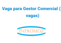 Vaga para Gestor Comercial (3 vagas)