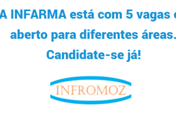 A INFARMA está com 5 vagas em aberto para diferentes áreas. Candidate-se já!