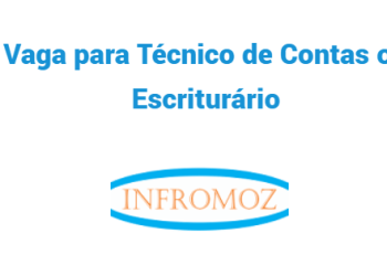 Vaga para Técnico de Contas ou Escriturário (1 vaga)